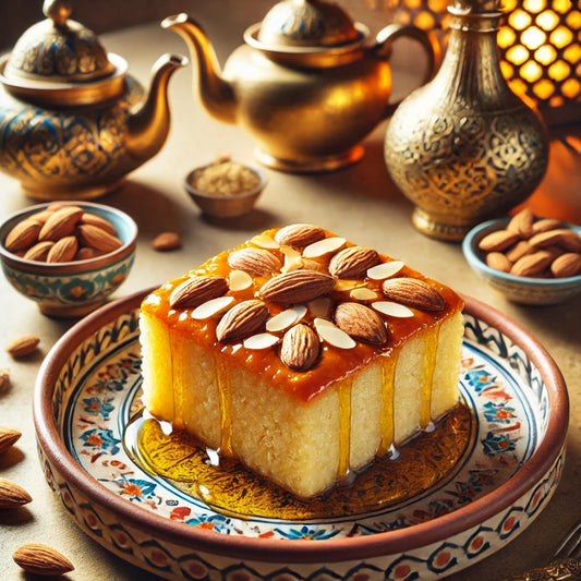 Basbousa aux amandes et au miel